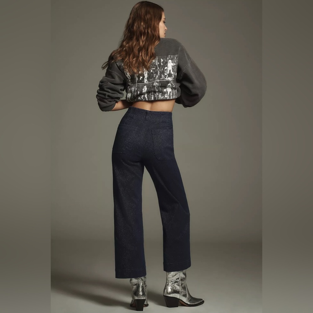 The Colette High-Rise Cropped Wide-Leg Jeans by Maeve: Sparkle Edition - Picture 5 of 8